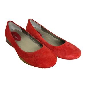 Cole Haan Red Suede Nike Air Ballet Flats Women's Shoes Size 7B comfort travel